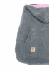 MijaCulture – warm universal cover TEDDY fleece for baby carrier or wrap M025 grey / pink
